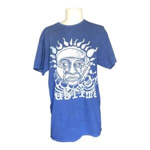 Sublime Crying Sun T-Shirt Blue Cotton Crew Neck Short Sleeve Size Medium